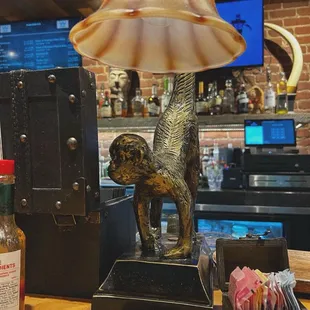 Cool monkey lamp (my favorite decor item in this cool restaurant)