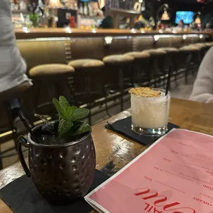 The blueberry pineapple mule and pineapple coconut margarita