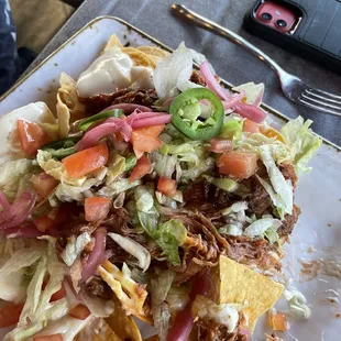 BBQ pulled pork nachos