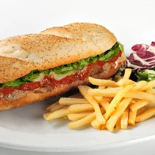 a sandwich and french fries