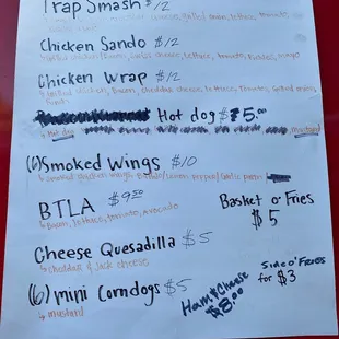 Posted Menu