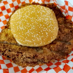 Pork Loin Sandwich (yup, it's that big!)