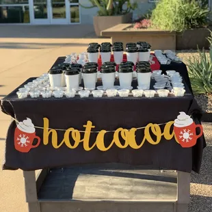 Holiday Hot Cocoa cart for Drive Time in Tempe,AZ.