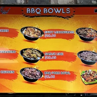 Bowl Menu (2024)