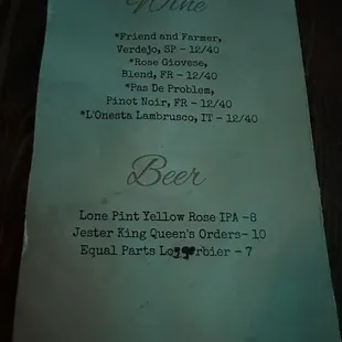 Menu