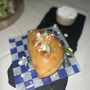 a pastry on a napkin