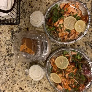 Grilled Salmon and Veggies and Brownies