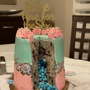 the inside of a birthday cake