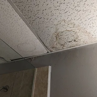 Water stain on bathroom ceiling