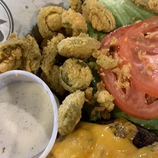 Fried Jalapeños with ranch dressing