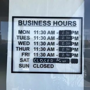Open hours