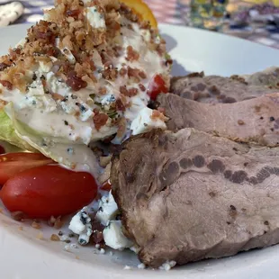 Prime rib and wedge salad