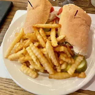 Overstuffed cold shrimp salad on a hoagie roll