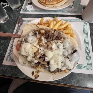 The cheesesteak is huge!