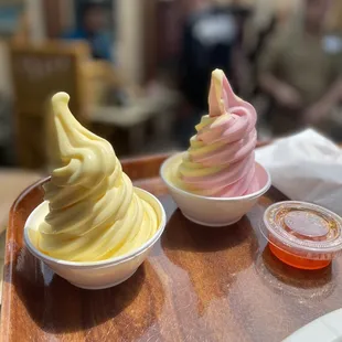Pineapple dole whip $5.99 and watermelon/pineapple swirl whip $5.99