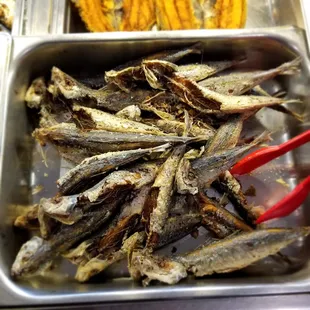 a tray of dried fish