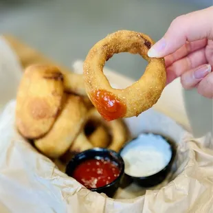 Beer battered onion rings
