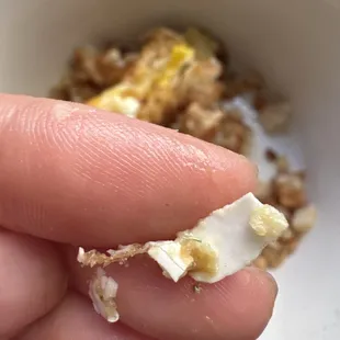 Eggshells in my breakfast burrito
