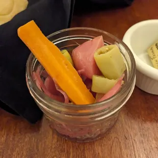Pickled veggies, complimentary