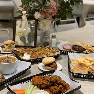 a table full of food