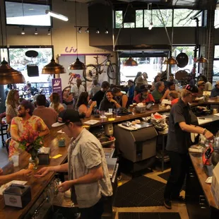 customers at the counter