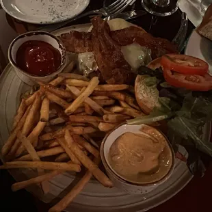 Burger and fries