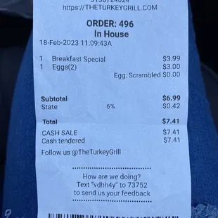 Receipt to prove I was there to be disappointed