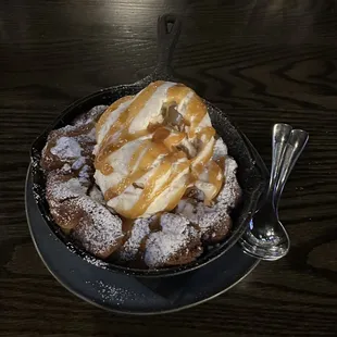 Cast iron skillet butterscotch brownie
