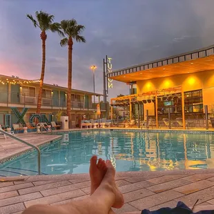 Chilling poolside in our Cabana