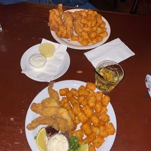 Fried Catfish and a Side Chicken Strips