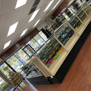 Inside the lobby facing the parking lot