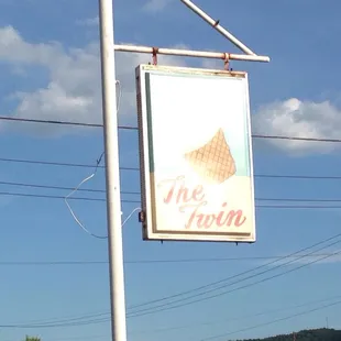 a sign for a ice cream parlor