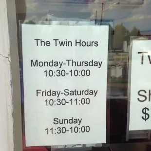 a sign in the window of a store