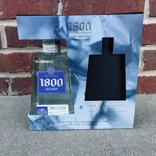1800 Silver Tequila w/ blackout flask!