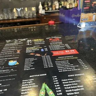 sushi and sashimi, menu