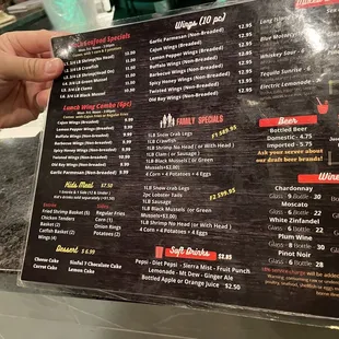 sushi and sashimi, menu