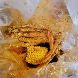 1/2 lb snow crab in mild Cajun