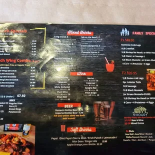 Regular menu