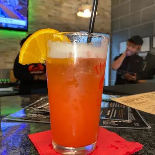 a glass of orange juice