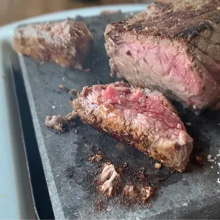 Steak on a stone...cooked to perfection!