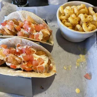 Shrimp Tacos &amp; Mac and Cheese