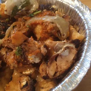 Chicken Yogi fries up close