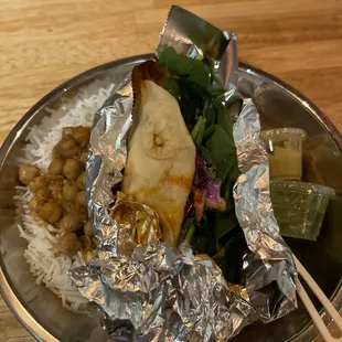 a plate of food on a table