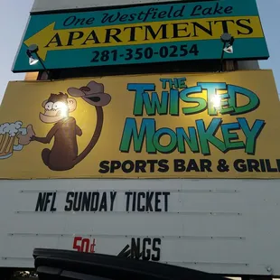 a sign for a sports bar and grill