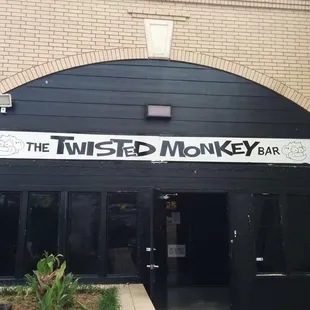 the entrance to the restaurant