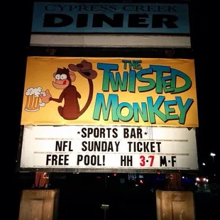 a sign for a sports bar