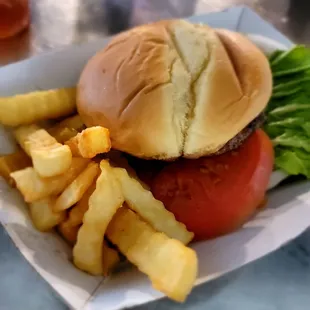 Burger and fries