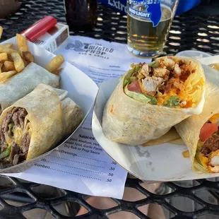 Philly cheesesteak wrap with yellow American cheese is the BOMB!!  Buffalo chicken wrap!! This is the spot!! So ggoood!!!!