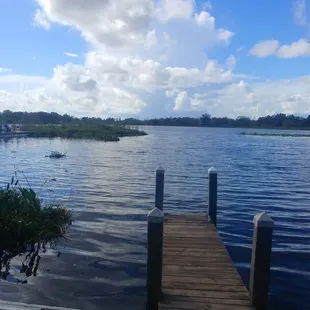 a dock on a lake