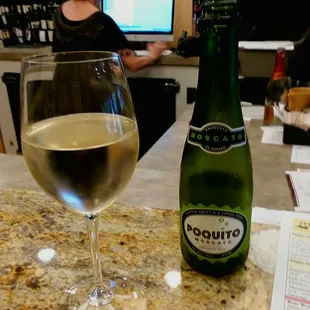 Poquito Moscato from Valencia, Spain. It actually comes in a capped bottle opened by a soda bottle opener.